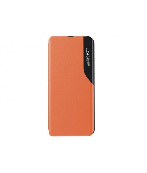 Husa Tip Carte Eco Book Compatibila Cu iPhone 13 Pro, Piele Ecologica, Orange